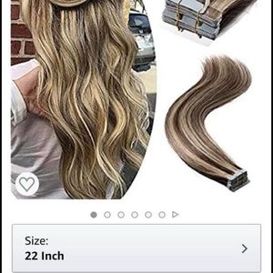 22” and 20” REAL human hair tape-in extensions
